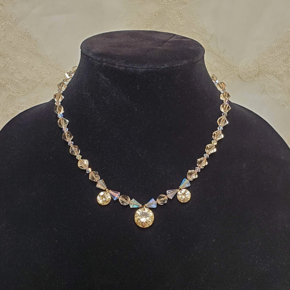💎Champagne Swarovski Crystal Necklace